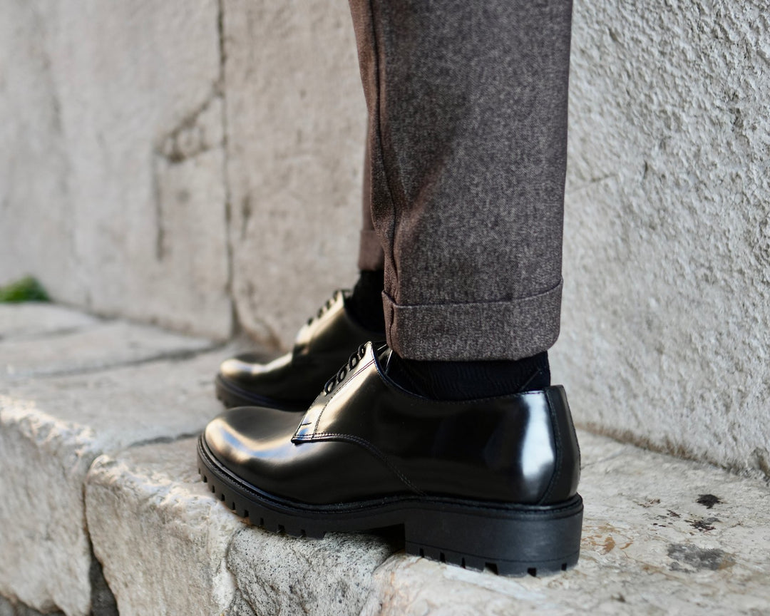 William Mocassino Derby Uomo in Vera Pelle Abrasivata