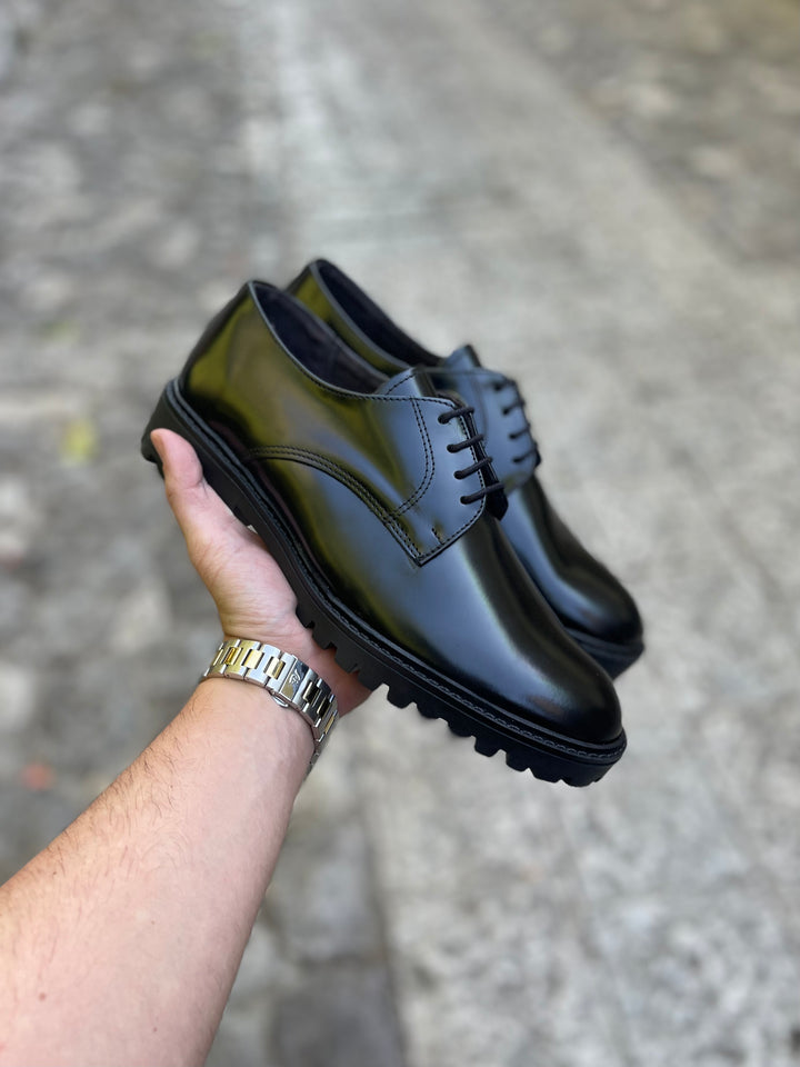 William Mocassino Derby Uomo in Vera Pelle Abrasivata