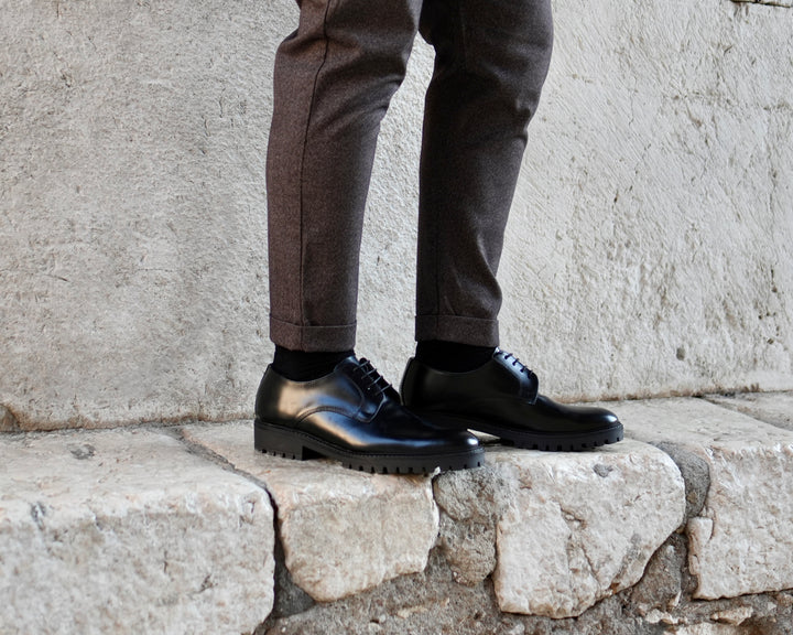 William Mocassino Derby Uomo in Vera Pelle Abrasivata