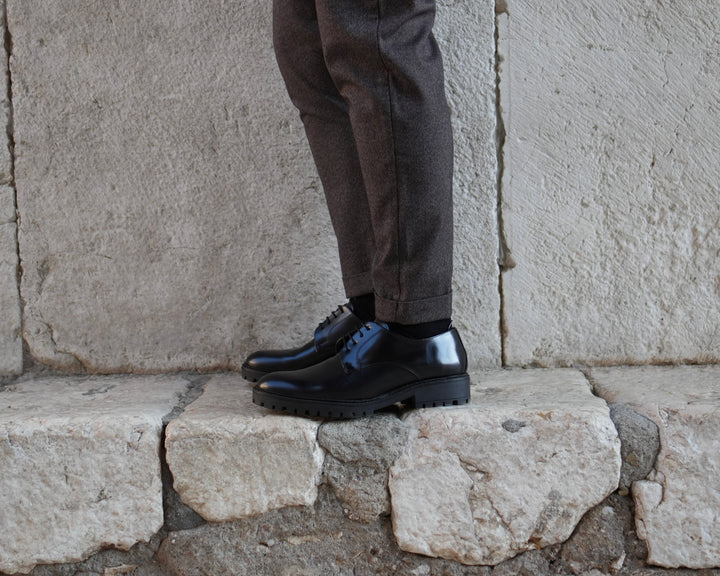 William Mocassino Derby Uomo in Vera Pelle Abrasivata