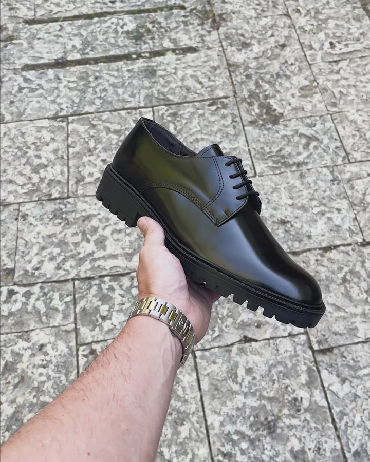 William Mocassino Derby Uomo in Vera Pelle Abrasivata