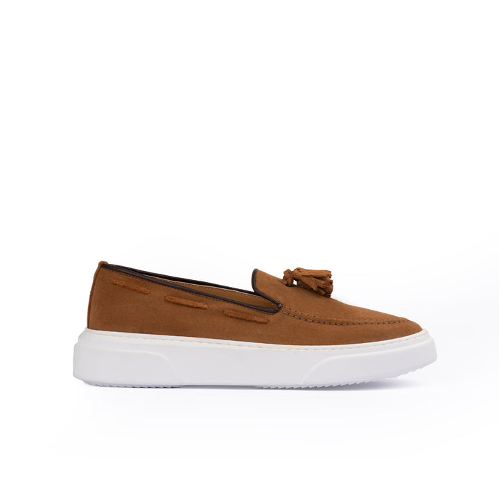 Roger mocassino slip on uomo in morbido camoscio