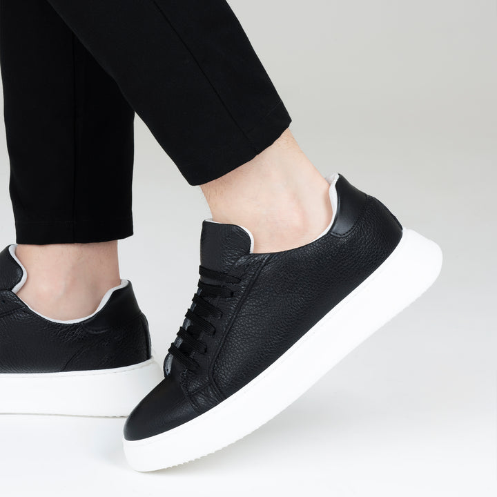 Flow Sneakers Uomo in Pelle Martellata