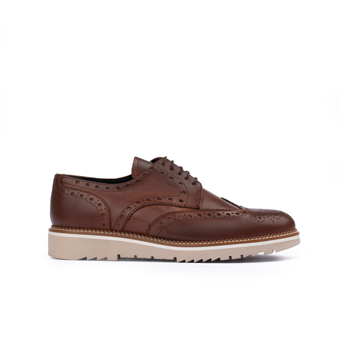 Oxford mocassino in pelle fondo a righe  bicolore uomo