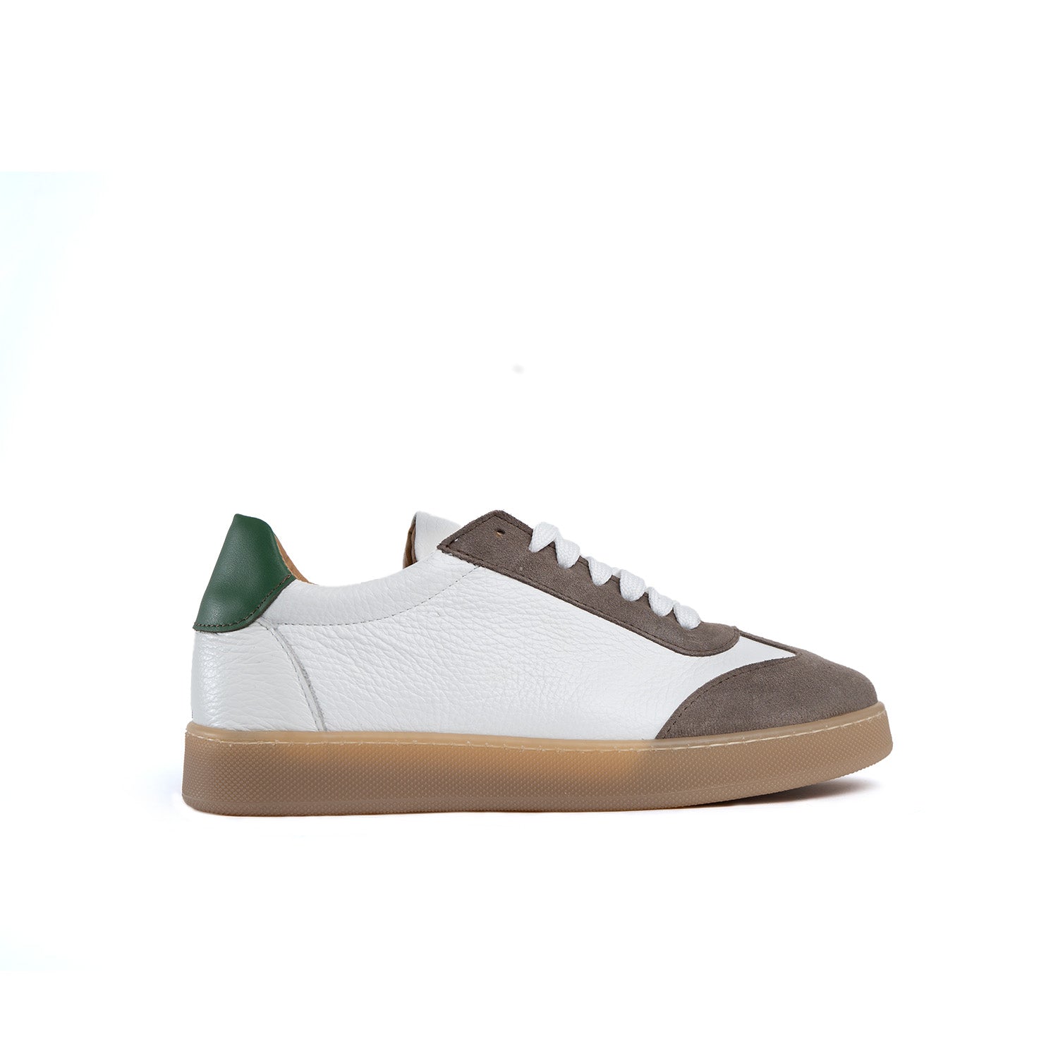 Fusion sneakers fondo ambra chiaro uomo in vera pelle bottolata