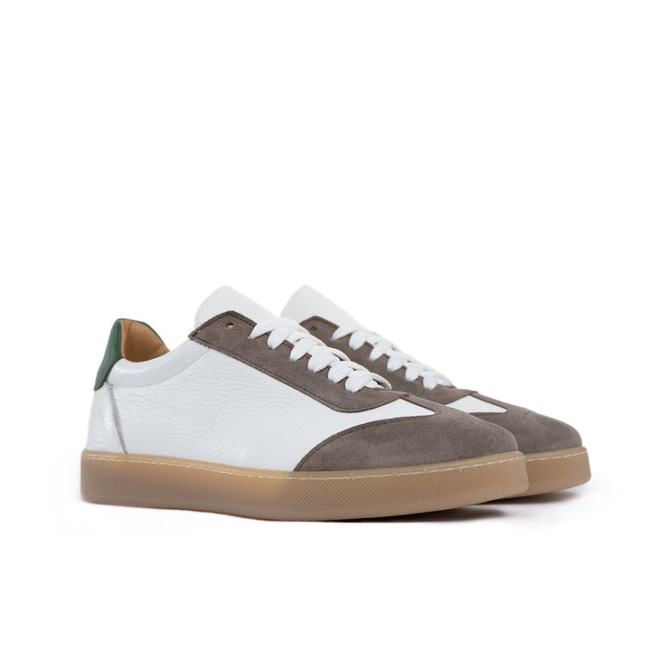 Fusion sneakers fondo ambra chiaro uomo in vera pelle bottolata
