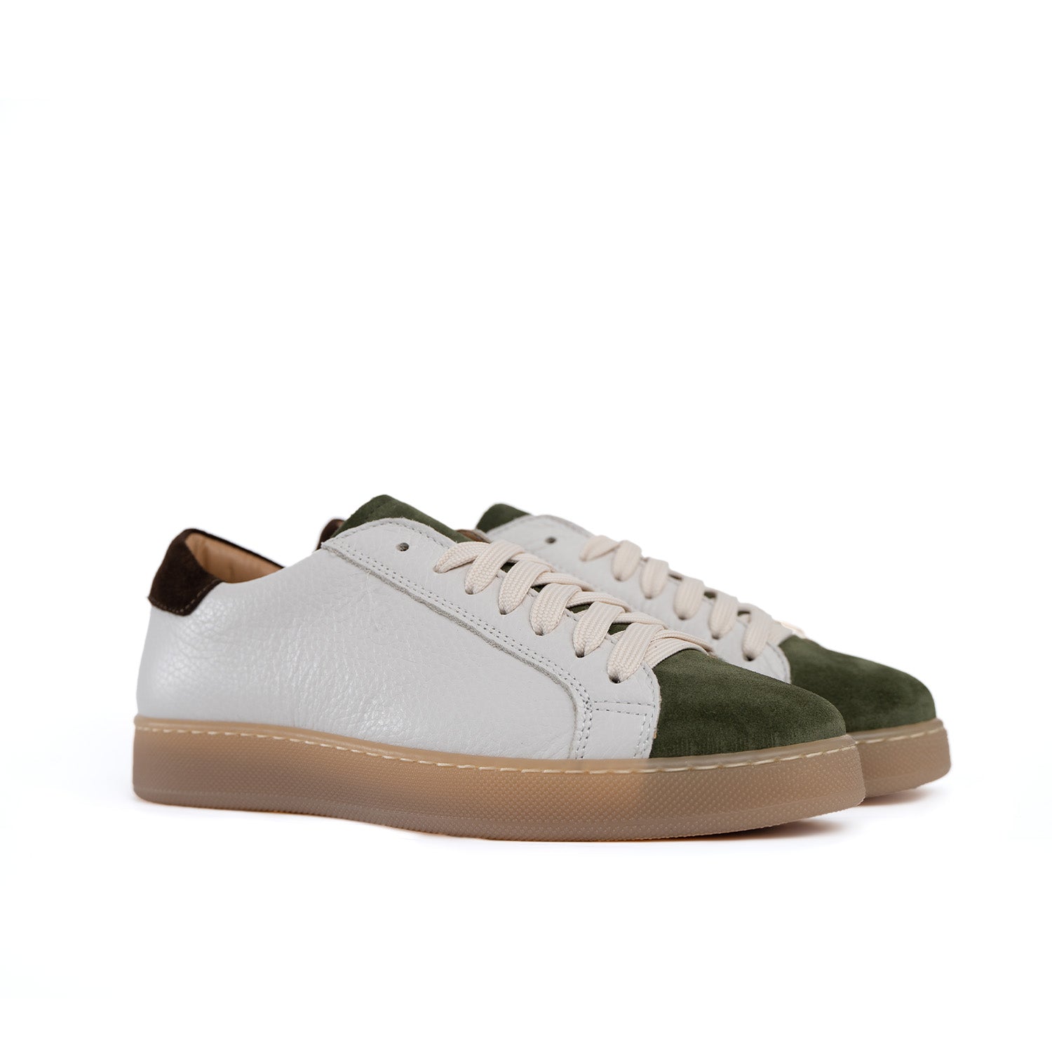 Urban Sneakers Uomo Vera Pelle Bottolata Inserti Camoscio