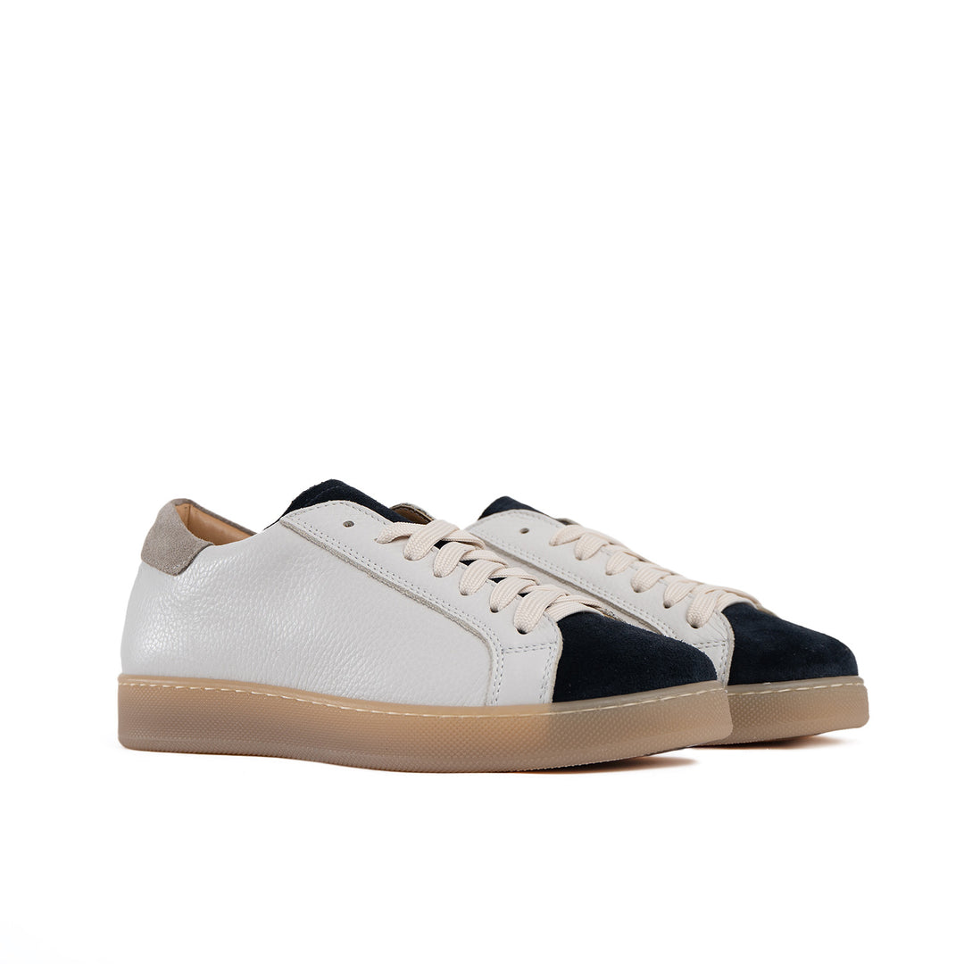 Urban Sneakers Uomo Vera Pelle Bottolata Inserti Camoscio