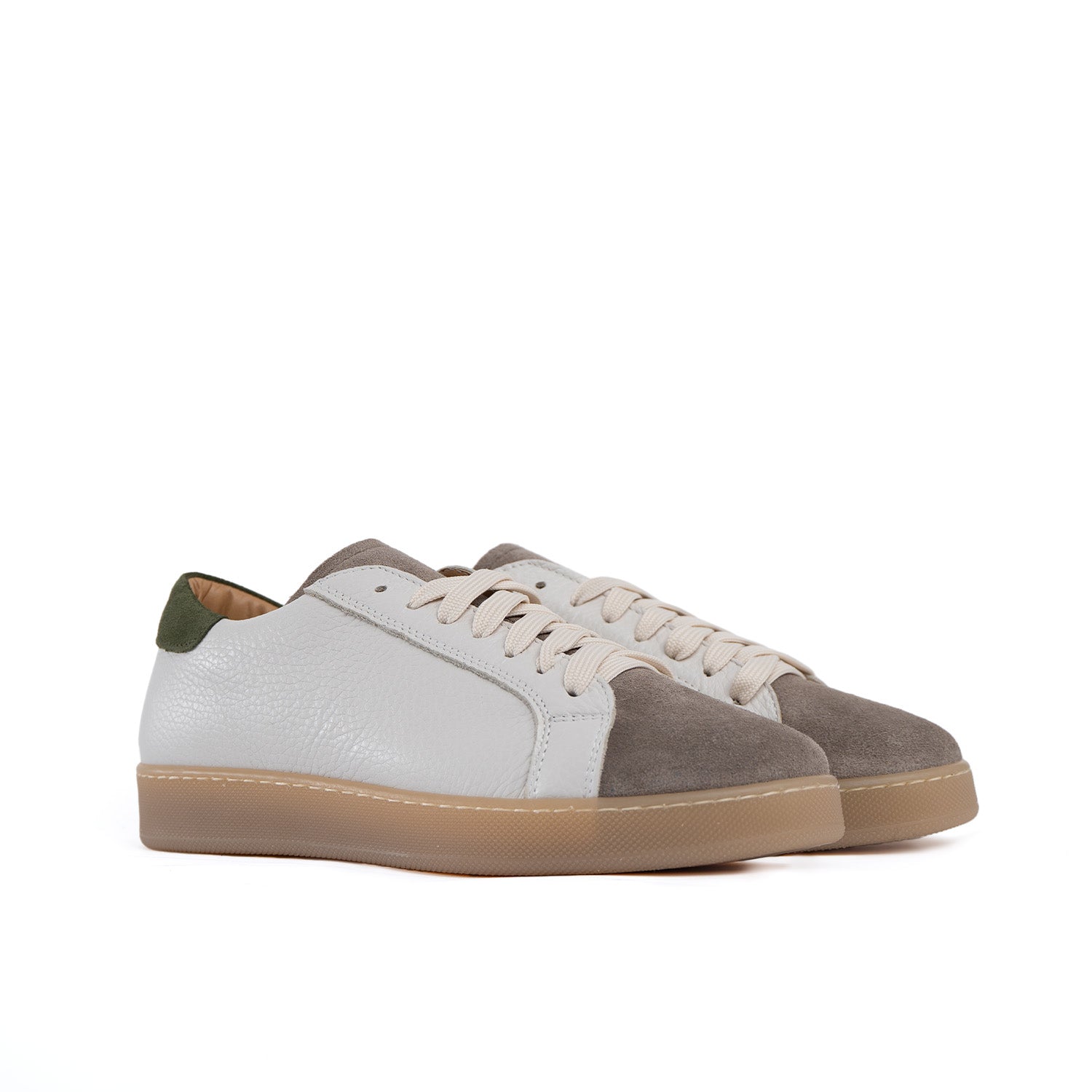 Urban Sneakers Uomo Vera Pelle Bottolata Inserti Camoscio