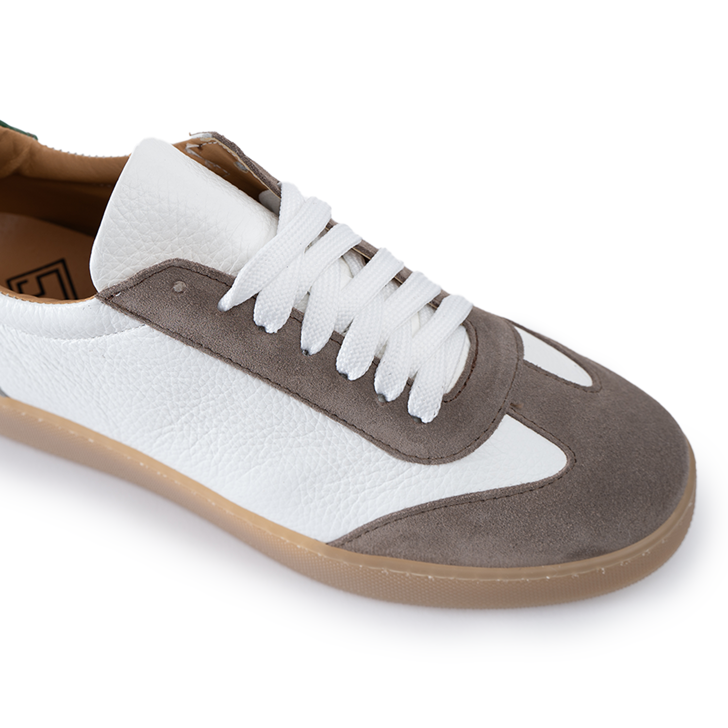 Fusion sneakers fondo ambra chiaro uomo in vera pelle bottolata